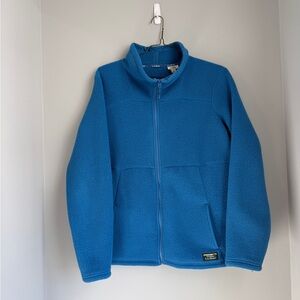 Women’s LL Bean Blue Funnel Neck Fleece Zip Up XL